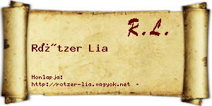 Rötzer Lia névjegykártya